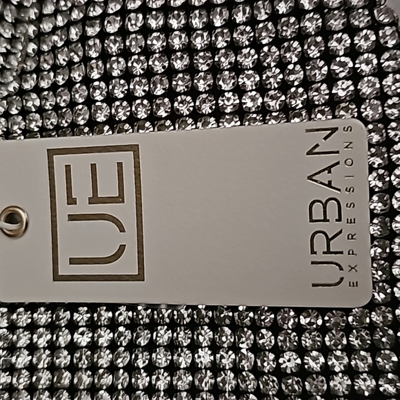 URBAN EXPRESSIONS RHINESTONE BLING KNOTTED EVENING HANDBAG NWT 5 available - Picture 6 of 7